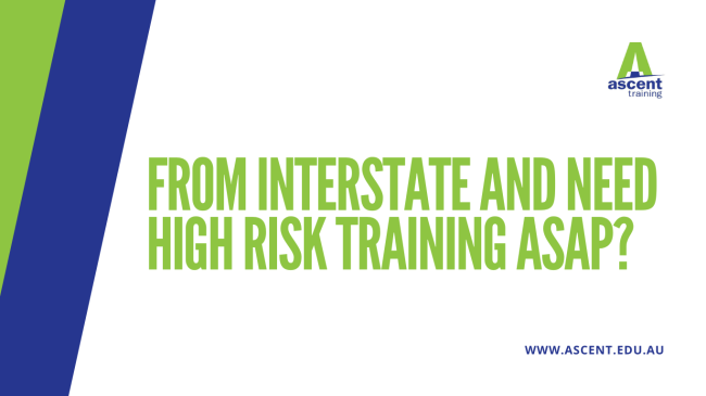 From interstate and need High Risk Training ASAP?